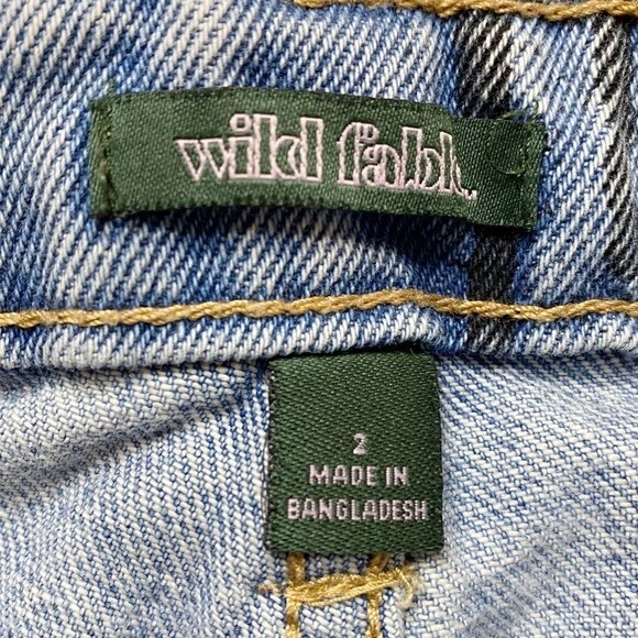 Wild Fable Graphic High Rise Distressed Denim Bermuda Shorts 100% Cotton Size 2 - Picture 7 of 12